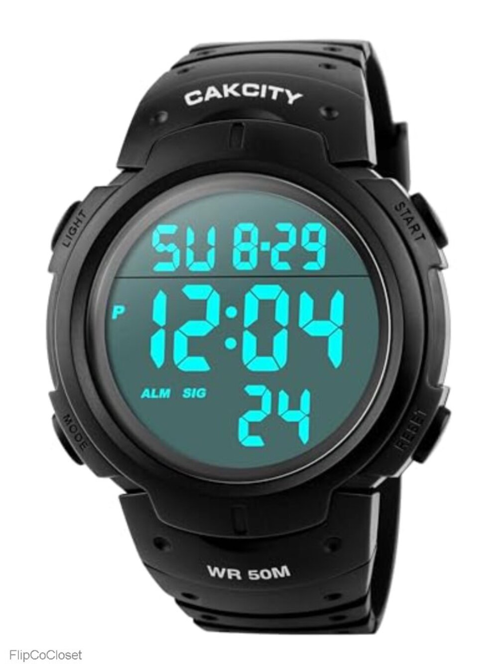 Mens Digital Watch Waterproof Sport Stopwatch Easy Read LED Backlight Quartz